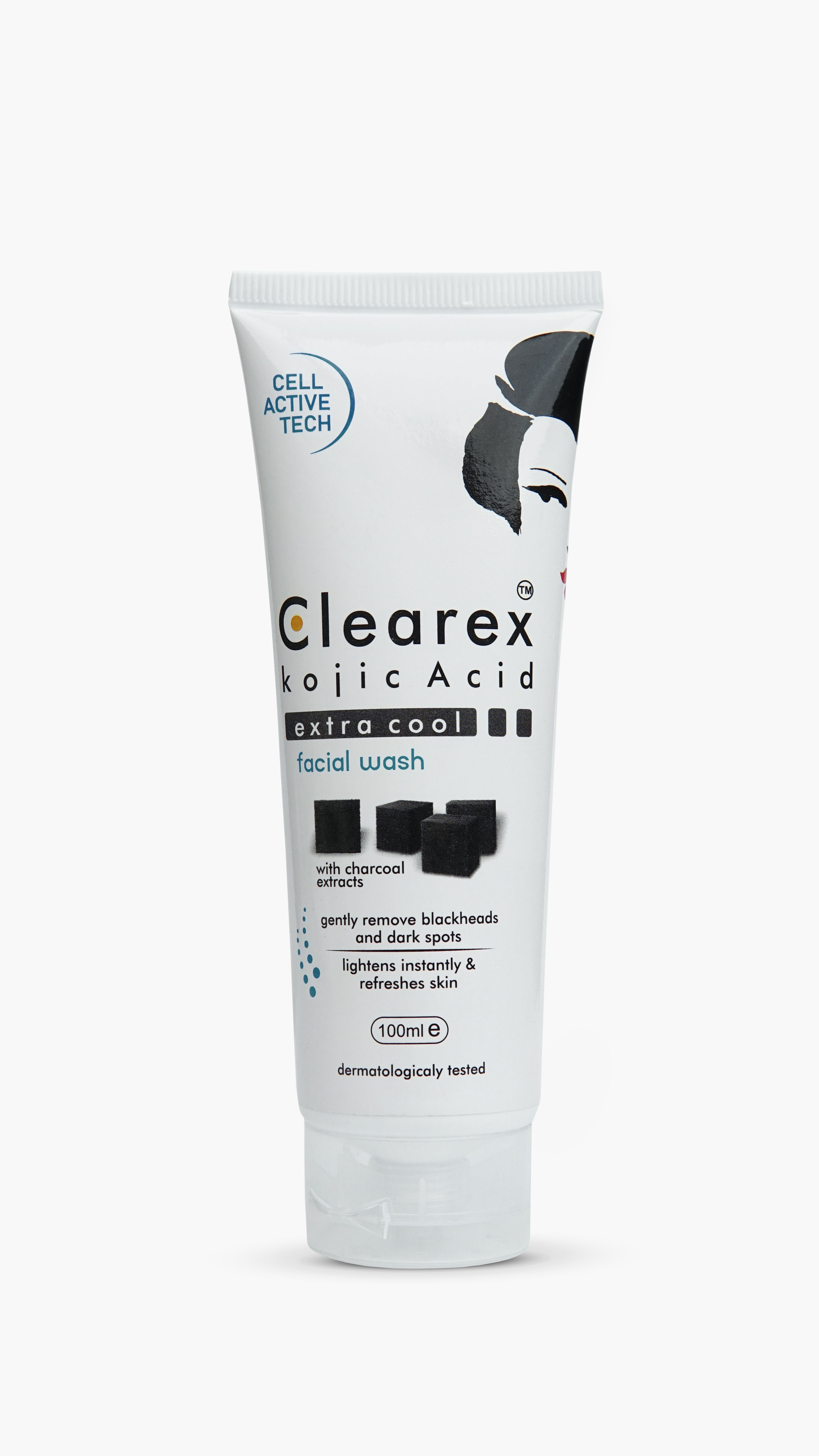 Clearex Kojic Acid Extra Cool Facial Wash with Charcoal Extracts